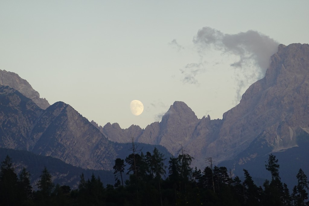 Moonrise over the Dolomites